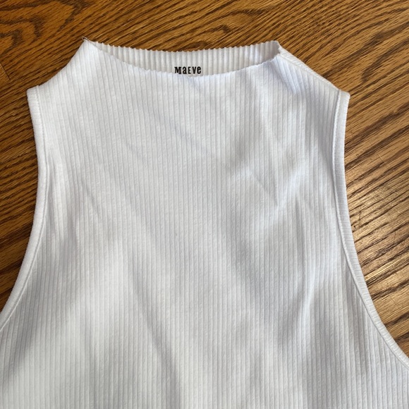 NWOT Anthropologie brand white ribbed tank size medium - Picture 5 of 8